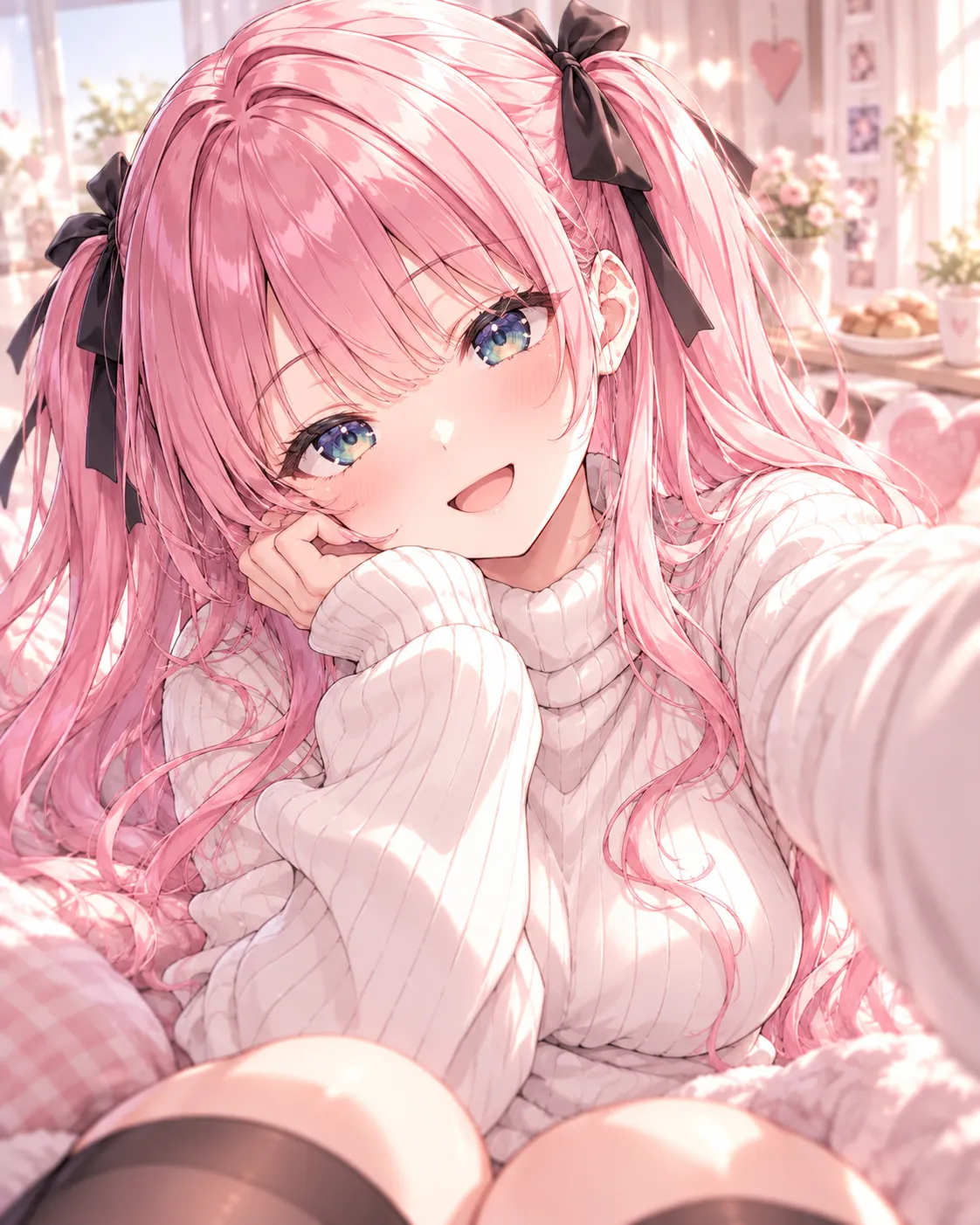 笑顔で自撮りする小夜ヒナ